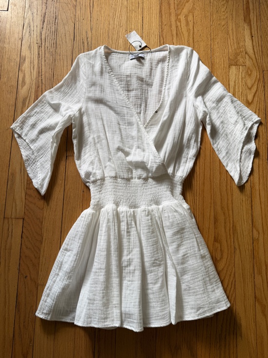 Miou Muse Dresses & Skirts - Miou Muse White Gauze Wrap-Style Dress in Small NWT